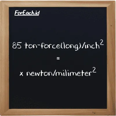 1 ton-force(long)/inch<sup>2</sup> is equivalent to 15.444 newton/milimeter<sup>2</sup> (1 LT f/in<sup>2</sup> is equivalent to 15.444 N/mm<sup>2</sup>)